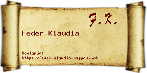 Feder Klaudia névjegykártya