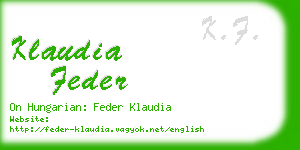 klaudia feder business card